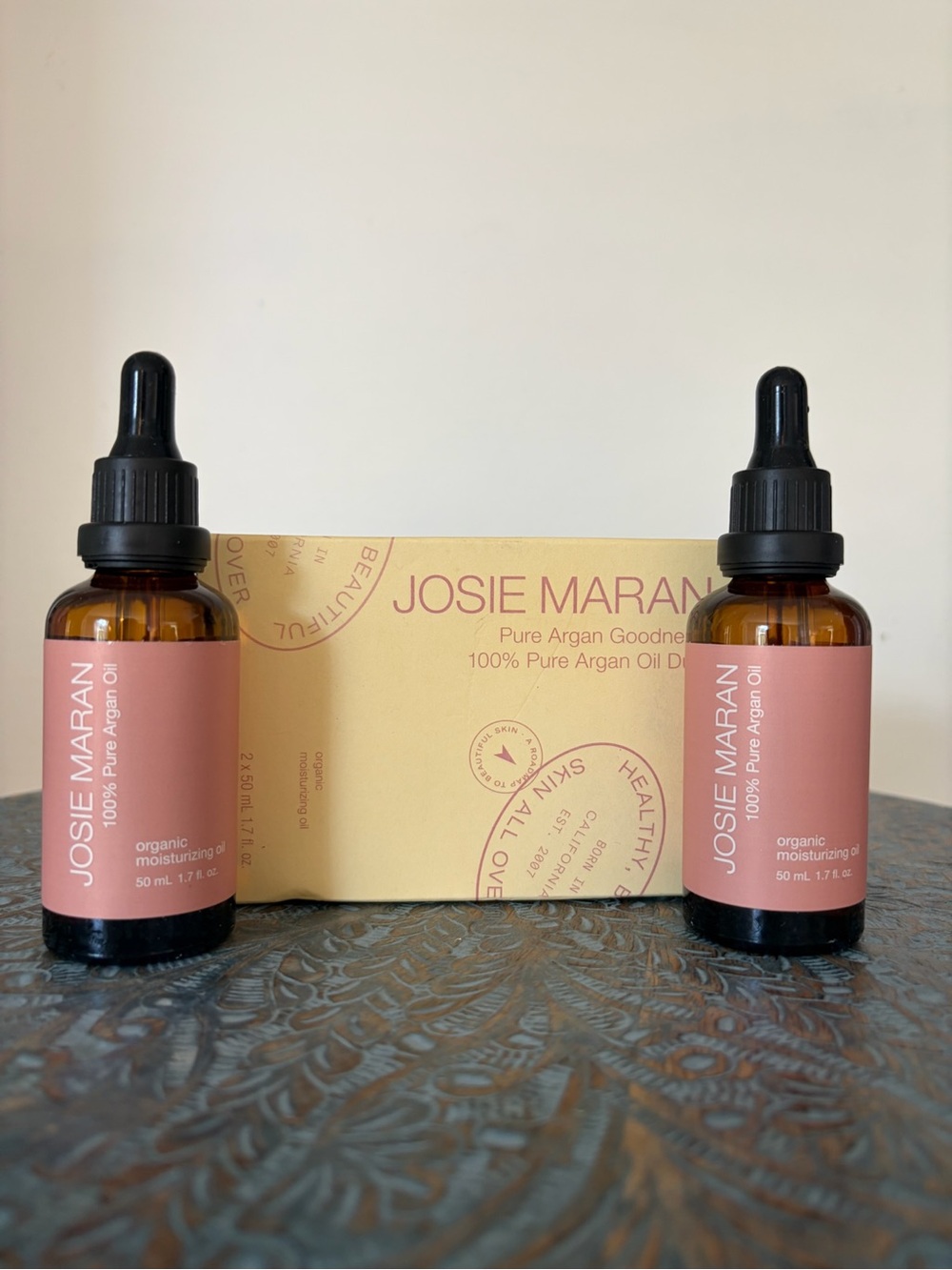 NIB! 2 bottles Josie Maran 100% Pure Argon  Oil Duo 1.7oz each bottle